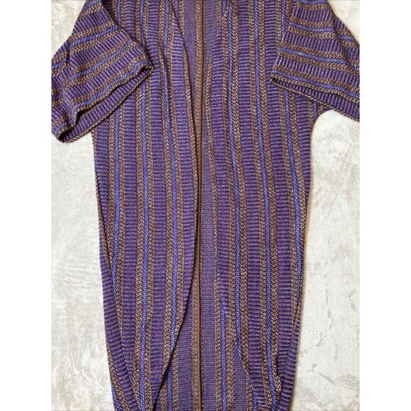 BCBG MAXAZRIA duster Cardigan Kimono Style Purple Brown Oversized Women’s XS - Picture 6 of 11